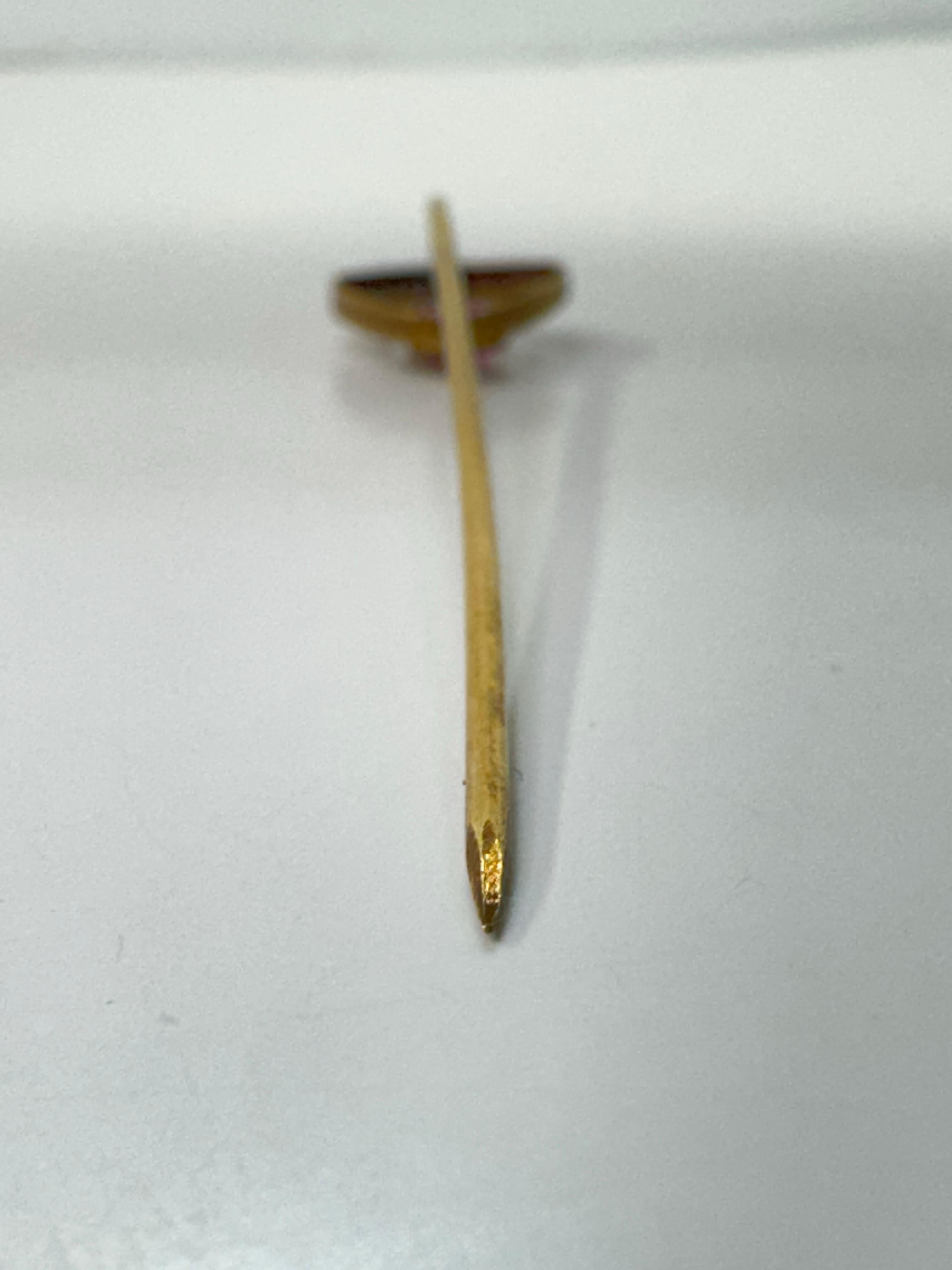 Victorian 14 Karat Antique Ruby Hat Pin For Sale