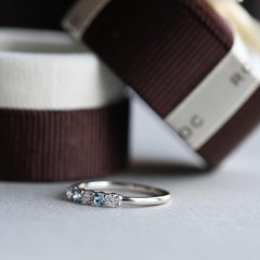 14 Karat Aquamarine Diamond White Gold Ring