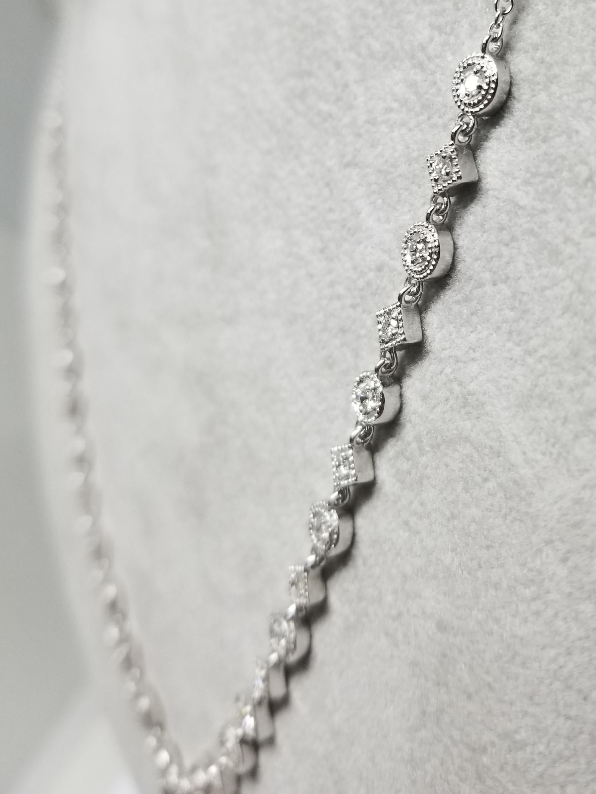 Women's 14 Karat Art Deco Style Diamond Necklace