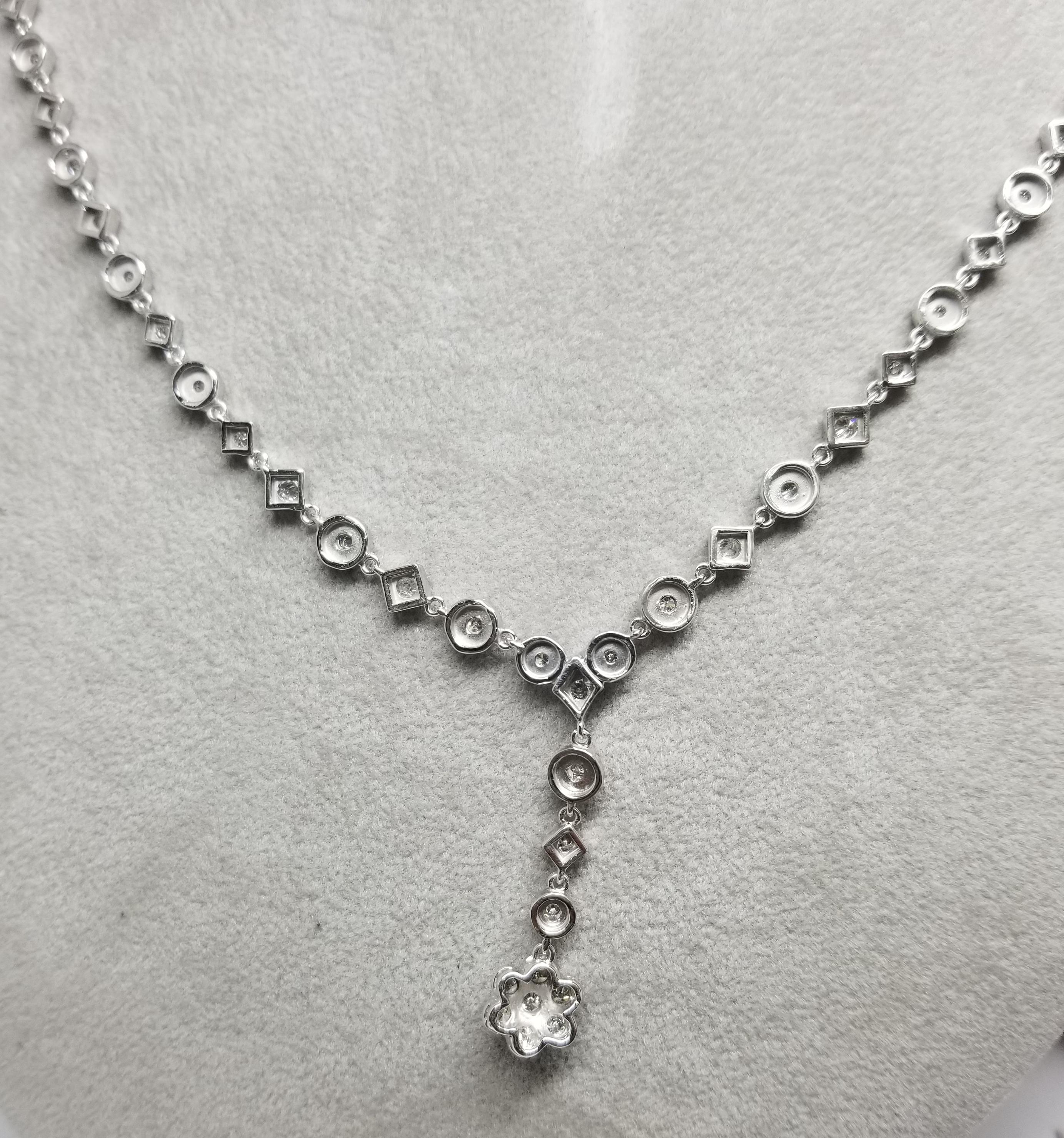14 Karat Art Deco Style Diamond Necklace 1