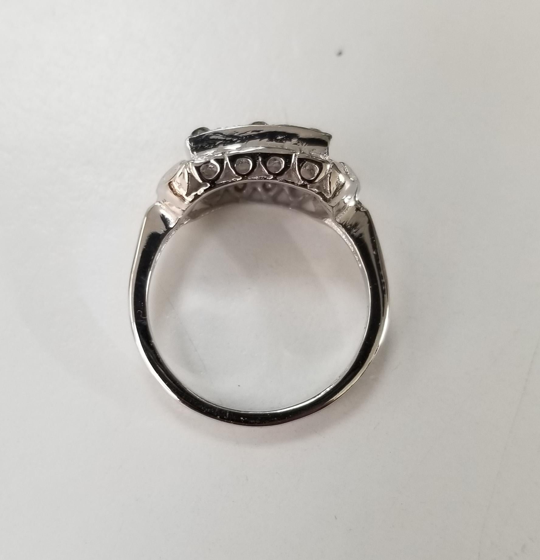 Women's or Men's 14 Karat Art Deco Style Diamond Filigree Ring with .65 Points For Sale