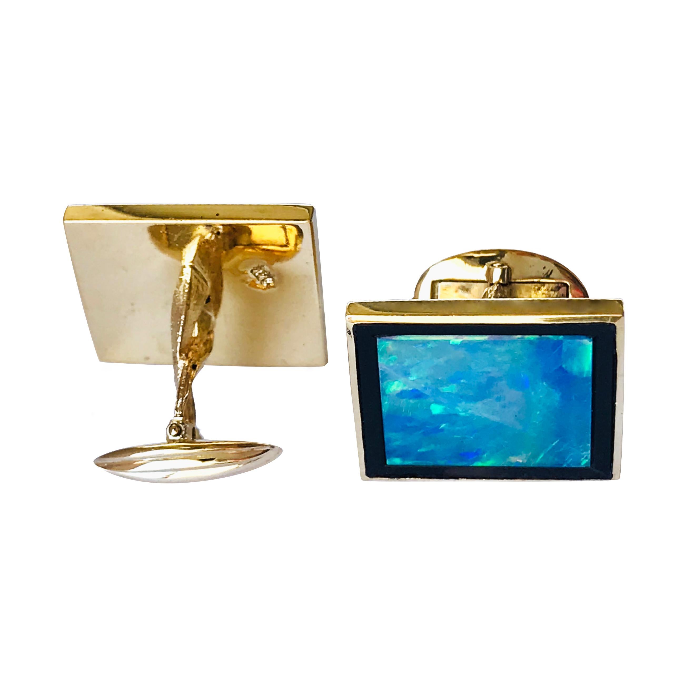 black opal cufflinks