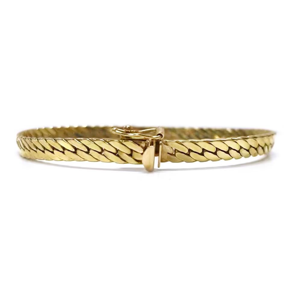 herringbone bracelet 14k