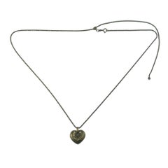 14 Karat Black Gold Heart Pendant Necklace #16779