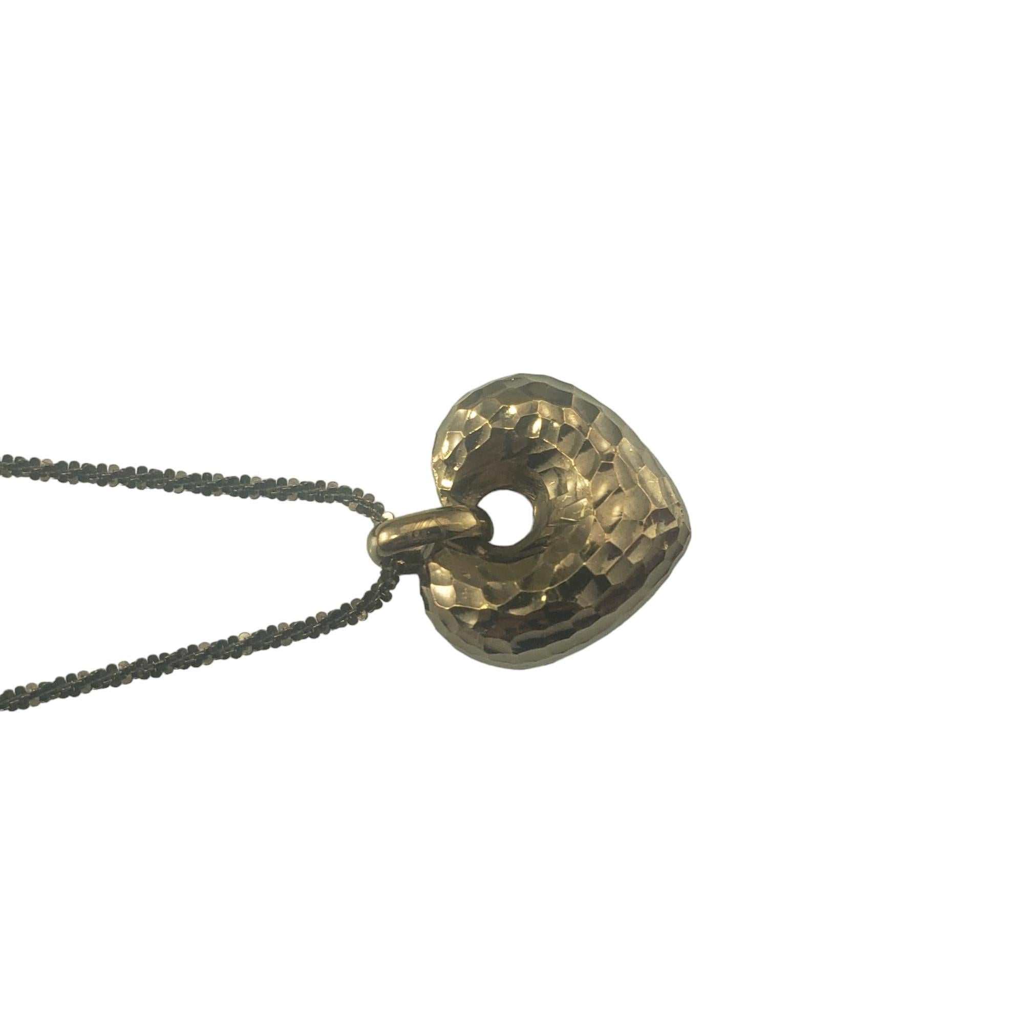 Women's 14 Karat Black Gold Heart Pendant Necklace #16779 For Sale