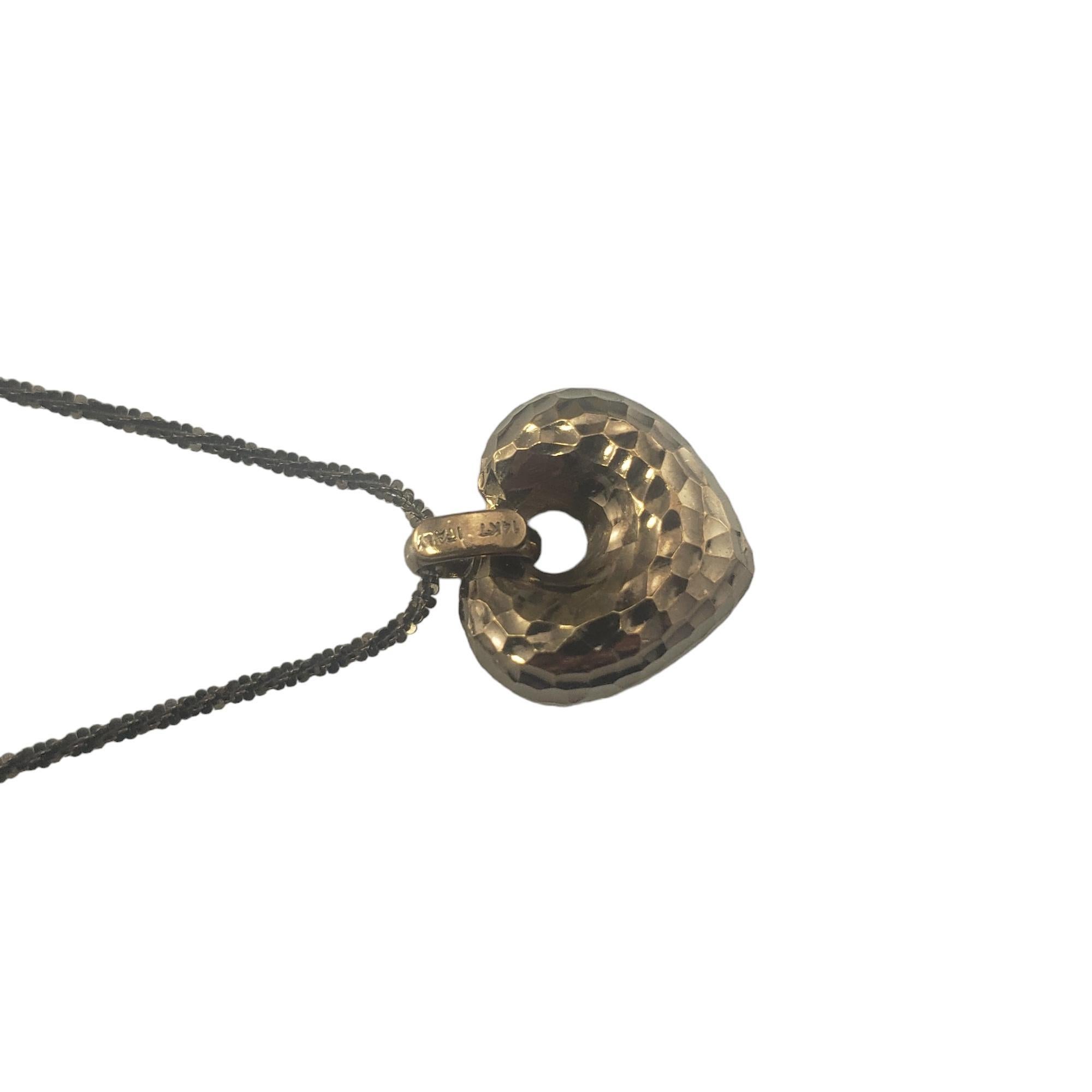 14 Karat Black Gold Heart Pendant Necklace #16779 For Sale 1