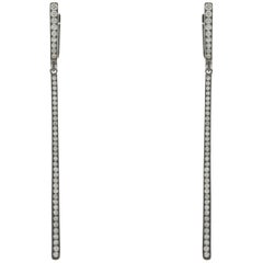 14 Karat Black Rhodium Diamond Stick Drop Earrings