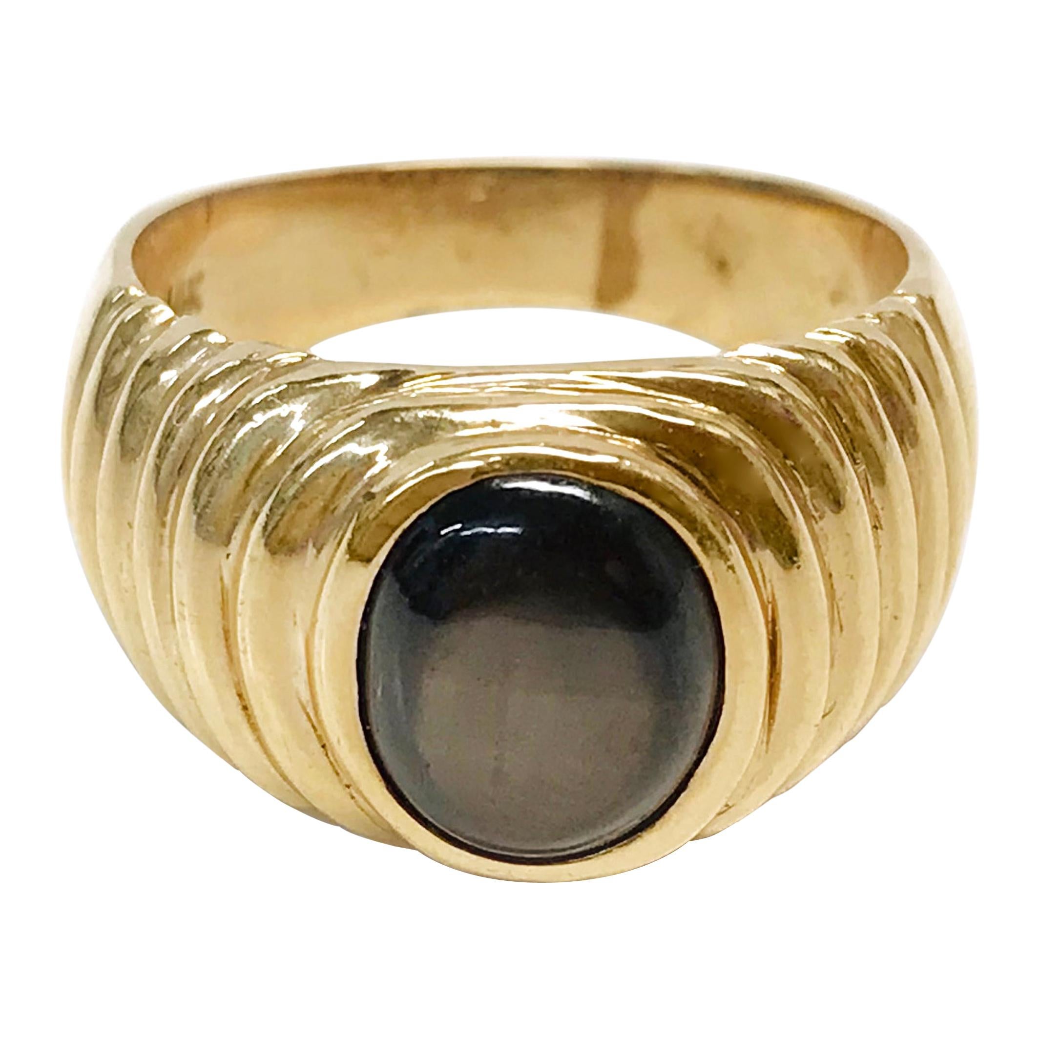 14 Karat Black Star Sapphire Ring