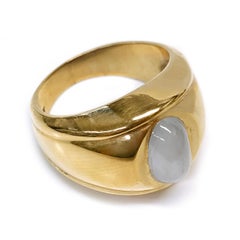 14 Karat Blue Star Sapphire Cabochon Ring