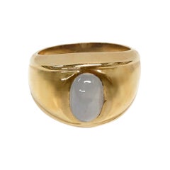 Ring aus 14 Karat blauem Sternsaphir im Cabochon-Schliff