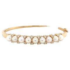 14 Karat Bracelet Pearls and Diamonds