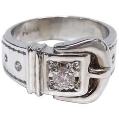 White Gold Buckle Diamond Ring