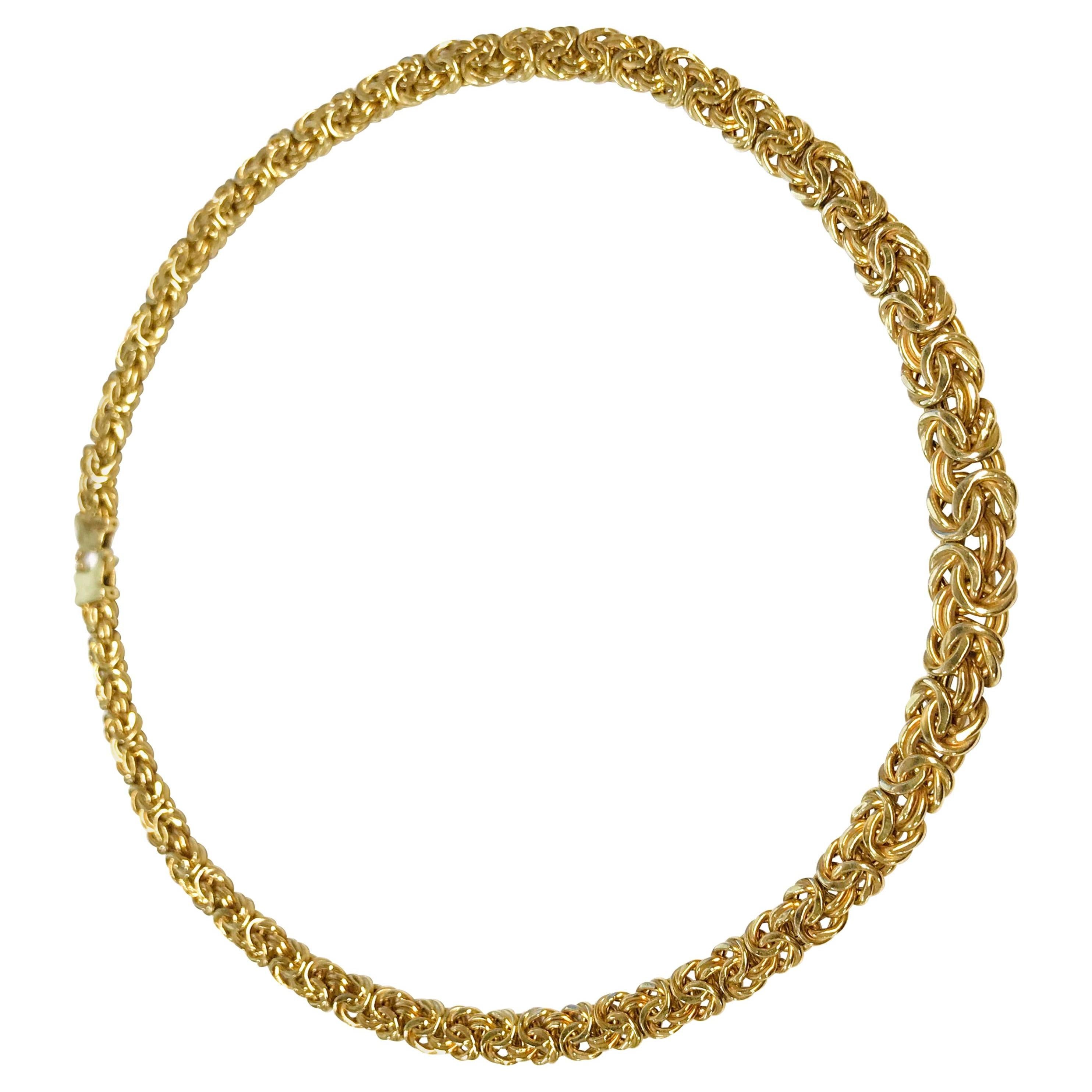14 Karat Byzantine-Style Tapered Necklace