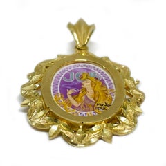 14 Karat 'Cigarettes' Masterpiece Hand Painted MOP Pendant #0751