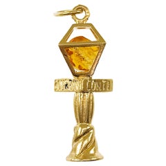 14 Karat Citrine Bourbon Street Lamp Post Pendant