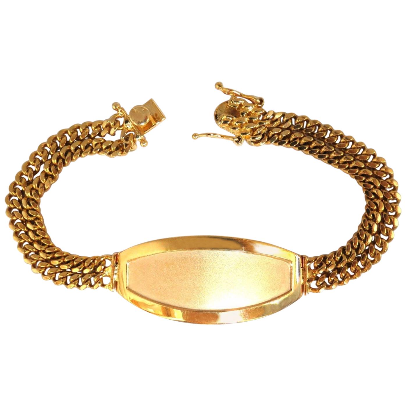 14 Karat Classic Medical ID Tag Bracelet Dual Chain For Sale at 1stDibs
