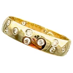 14 Karat Confetti 4.80 mm Half-Dome Multi Diamond Wedding Band