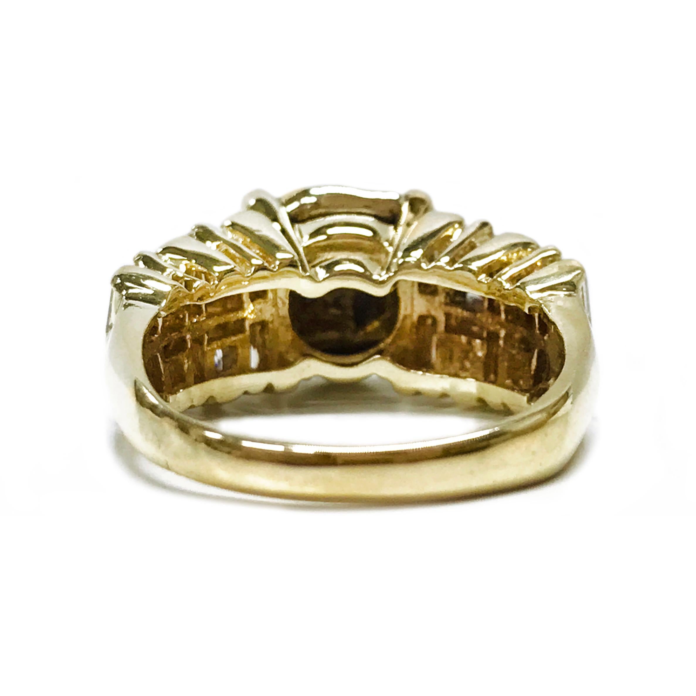Women's or Men's 14 Karat Demeter Diamond Coin Ring