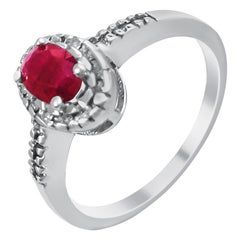14 Karat Diamond and Ruby Cluster Ring