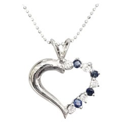 14 Karat Diamant- und Saphir-Herz