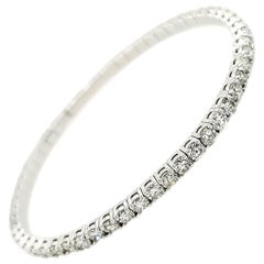 14 Karat Diamond Bangle White Gold