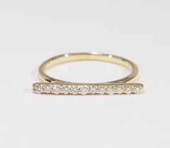 14 Karat Diamond Bar Ring Yellow Gold 0.20 Carat