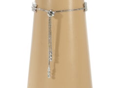 14 Karat Diamond Bracelet Multi Row Adjustable Size 2.30 Carat White Gold