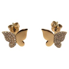 Boucles d'oreilles papillon en diamant 14 carats