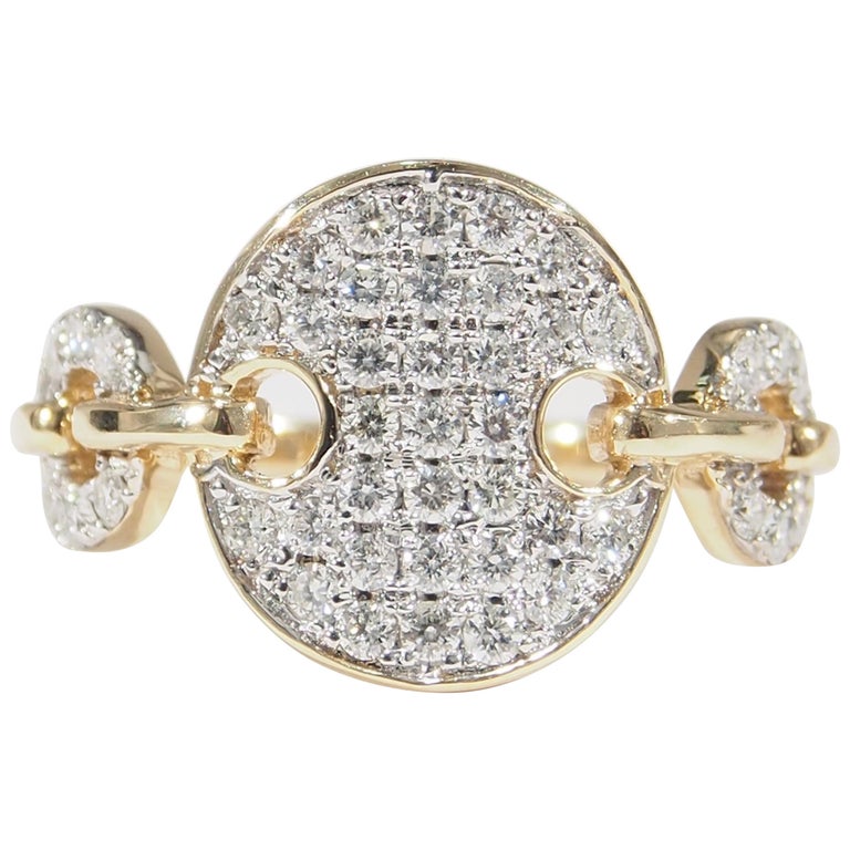14 Karat Diamond Cluster Ring Yellow Gold 0.78 Carat For Sale (Free ...