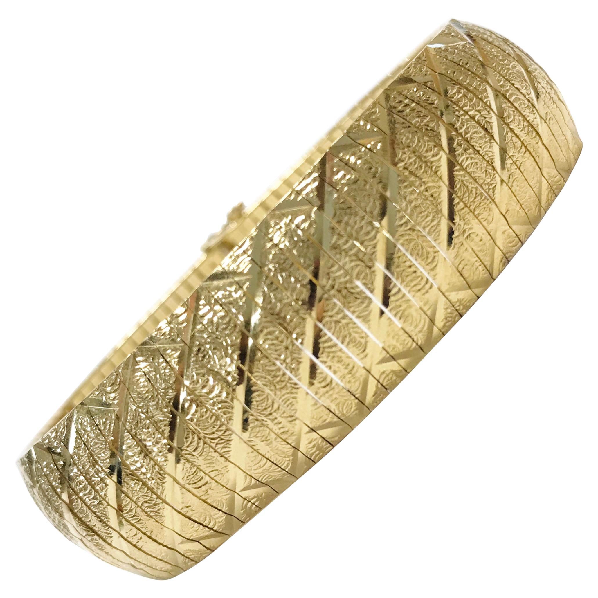 14 Karat Cubetto-Armband mit Diamantschliff
