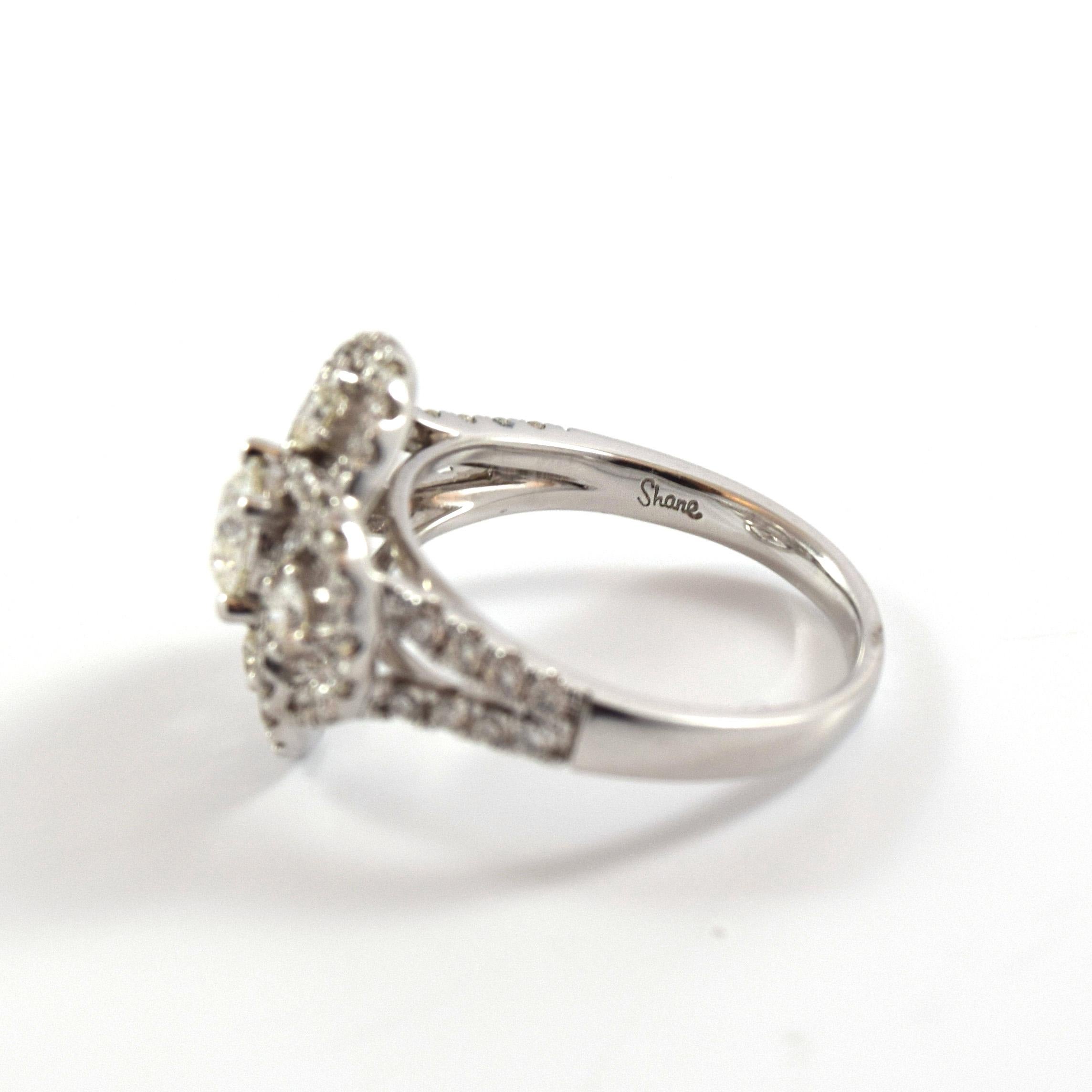 14 Karat Diamond Engagement Ring For Sale 1