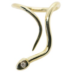 14 Karat Diamond Head Mini Snake Ring 14 Karat Diamond Head Mini Snake Ring