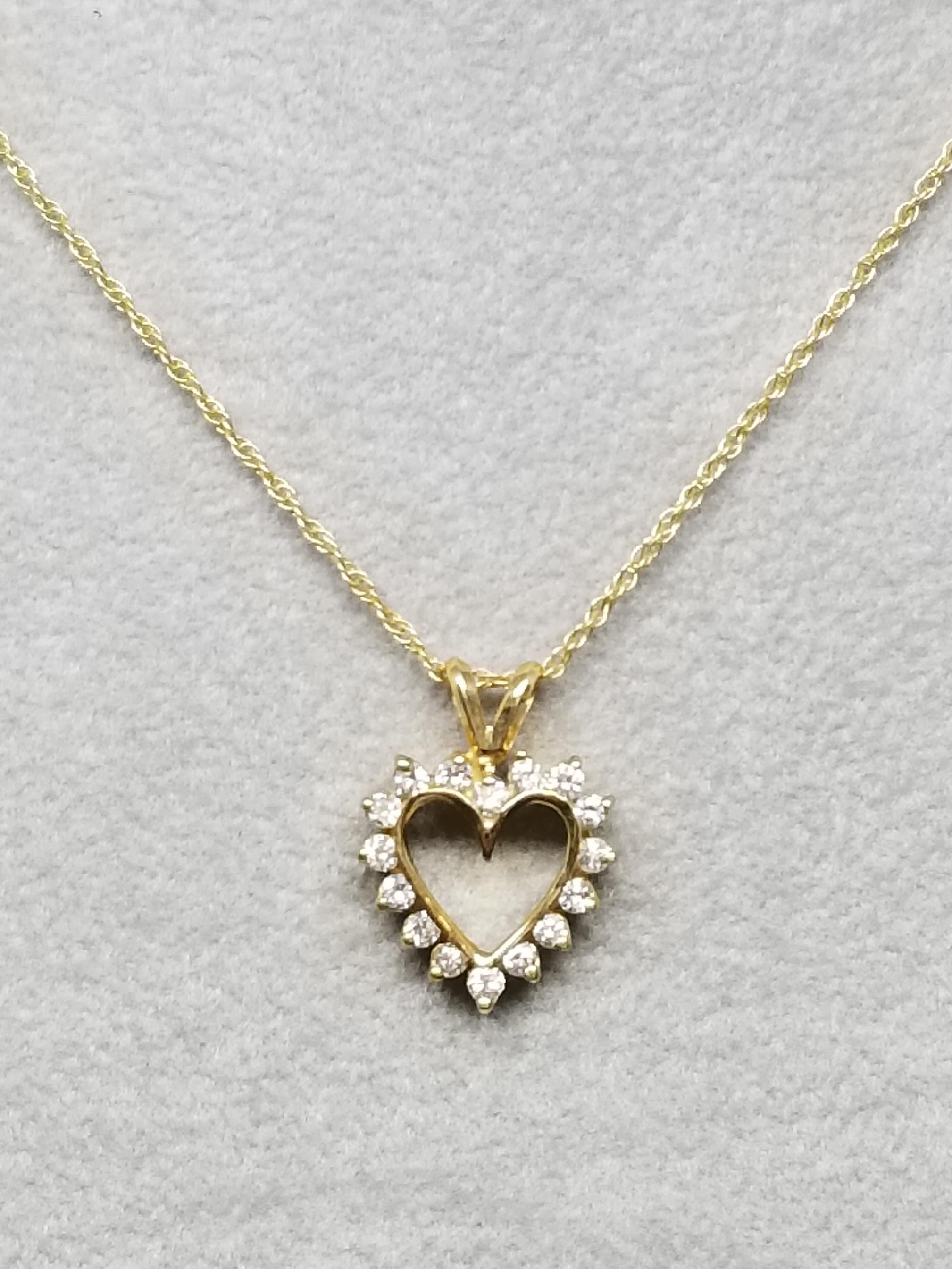 Contemporary 14 Karat Diamond Heart .35pts. For Sale