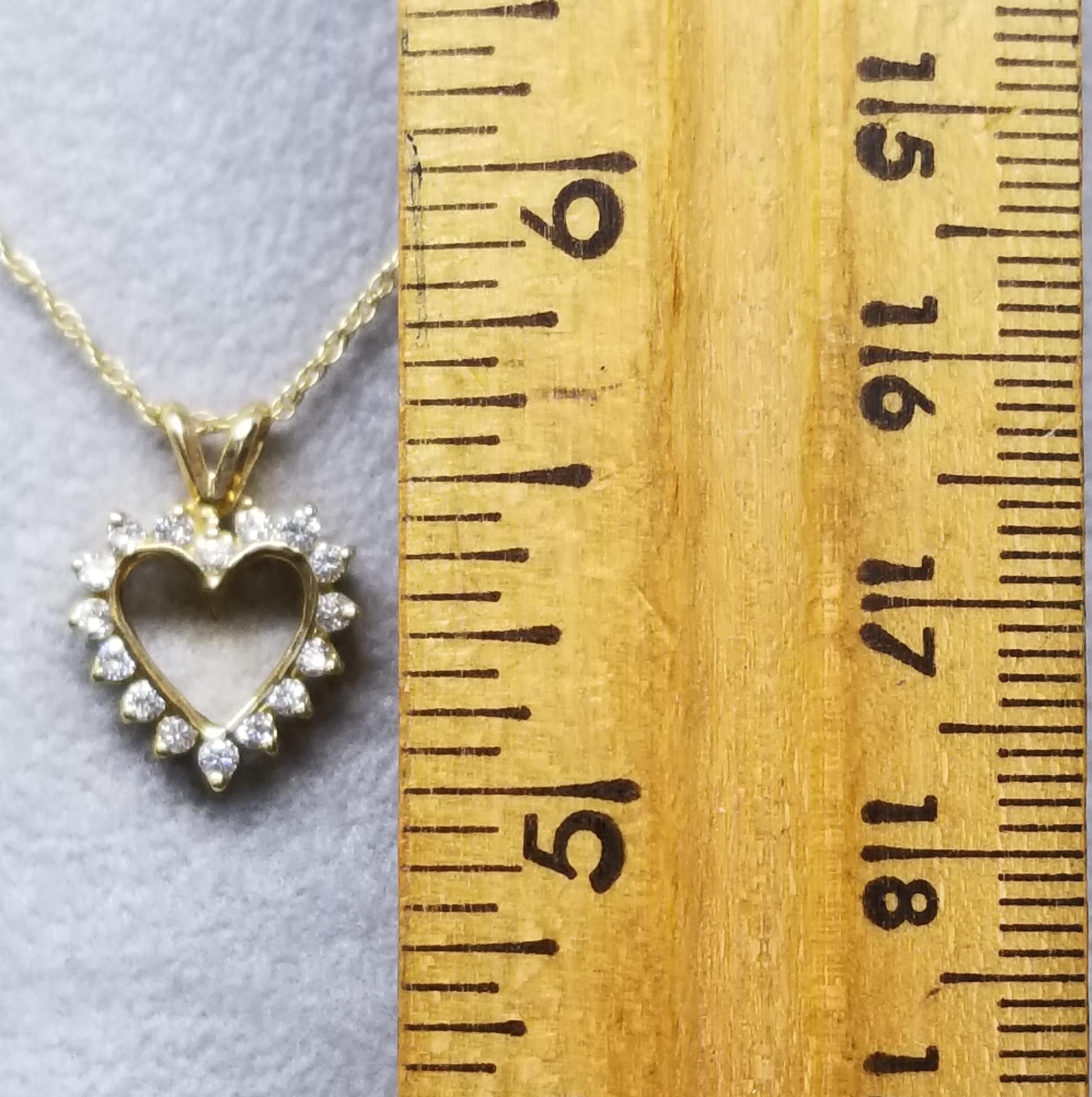14 Karat Diamond Heart .35pts. In New Condition For Sale In Los Angeles, CA