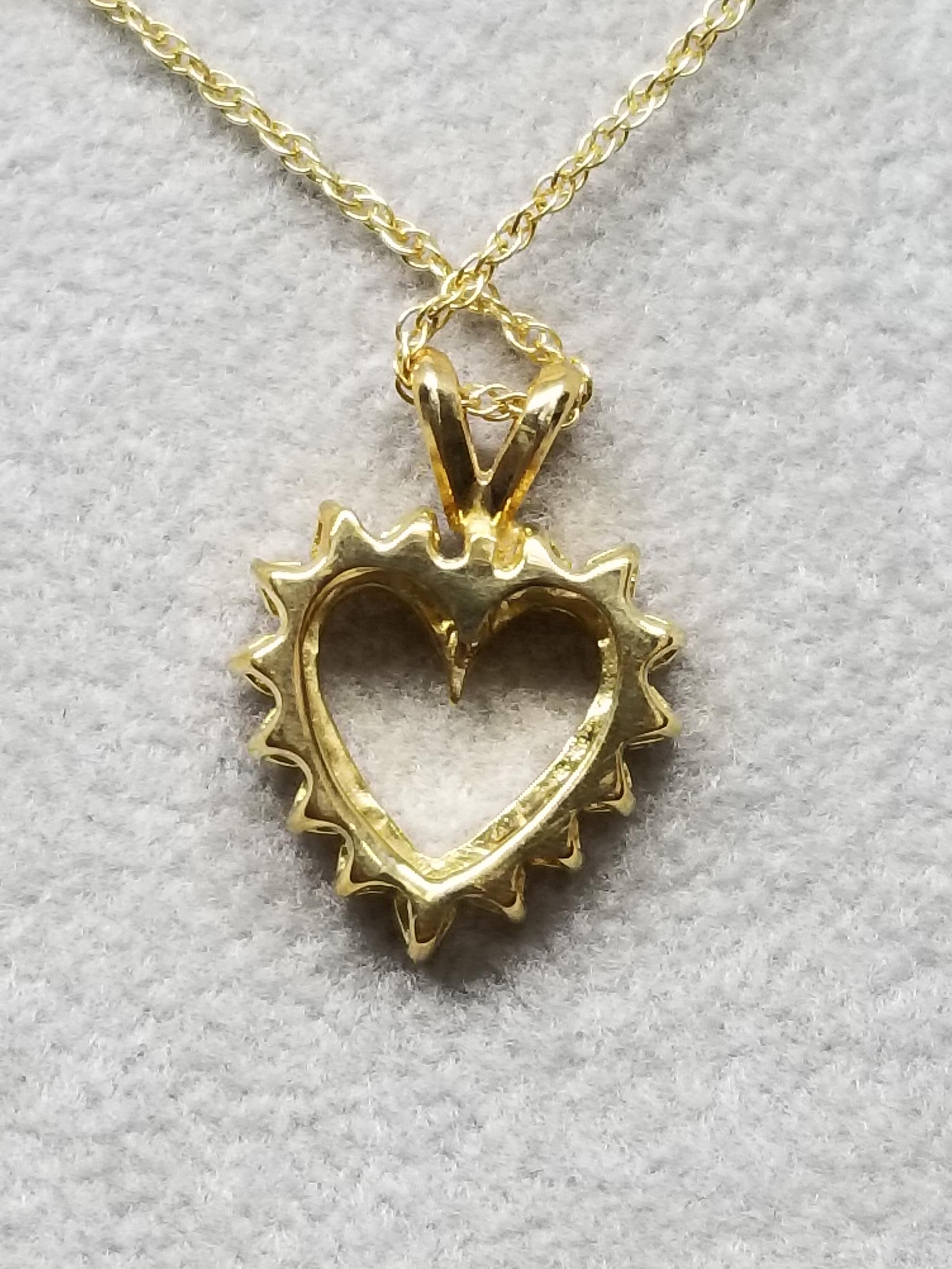 Women's or Men's 14 Karat Diamond Heart .35pts. For Sale