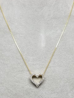 Collana con cuore in diamante 14 carati