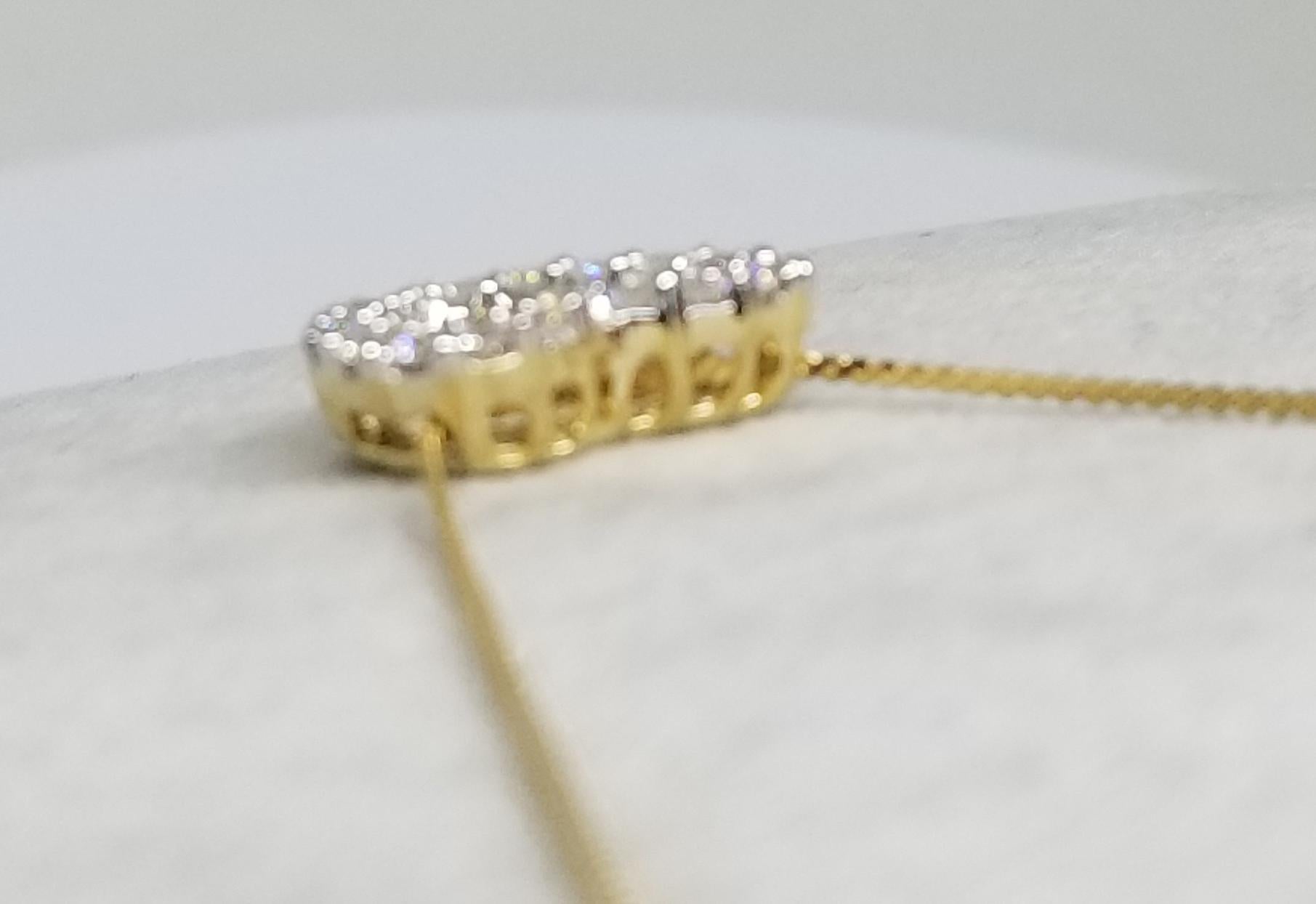 14 Karat Diamond Heart Necklace In New Condition For Sale In Los Angeles, CA