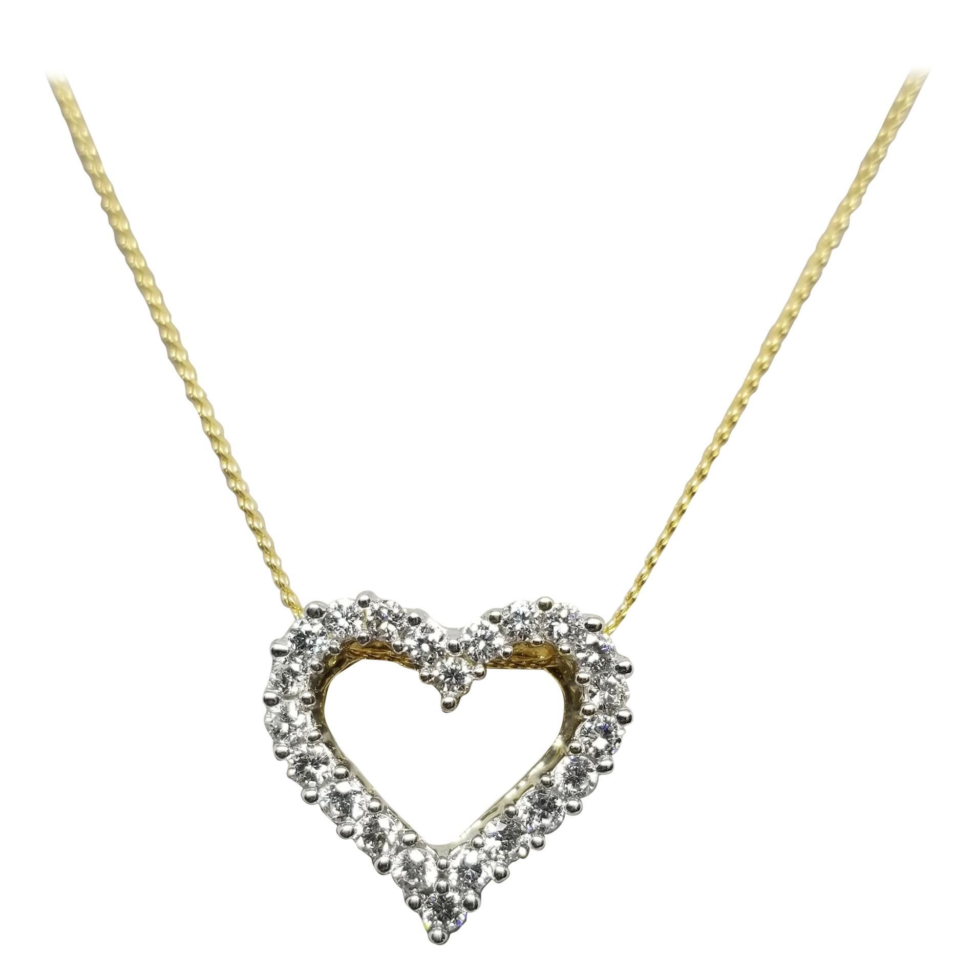 Collar Corazón Diamante 14 Kilates
