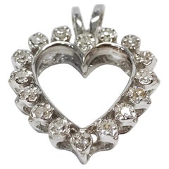 Retro 14 Karat Diamond Heart Pendant