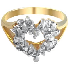 14 Karat Diamond Heart Ring Vintage