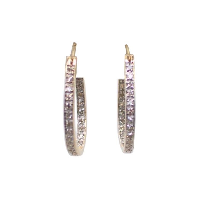 14 Karat Diamond "Horseshoe" Earrings For Sale at 1stDibs