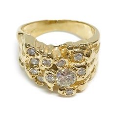 Yellow Gold Diamond Nugget Ring