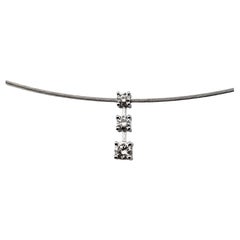 Vintage 14 Karat Diamond Pendant Cable Wire Necklace
