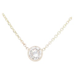 14 Karat Diamond Pendant Necklace Yellow Gold 0.40 Carat