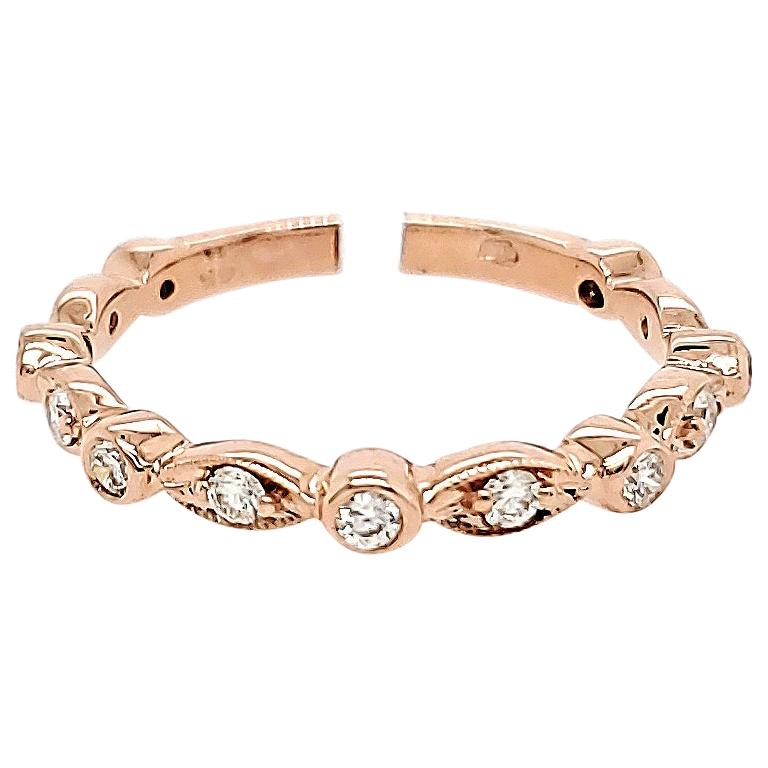 14 Karat Diamond Ring Band Rose Gold 0.30 Carat