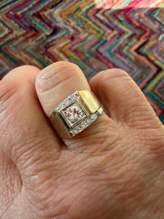 14 Karat Diamond Ring White Gold, 1960s