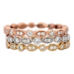14 Karat Diamond Stacking Rings / Stackable Bands