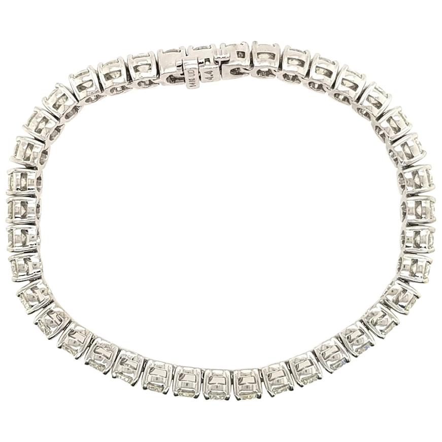 14 Karat Diamond Tennis Bracelet White Gold