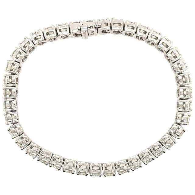 Alex Jona White Diamond 18 Karat White Gold Tennis Bracelet For Sale at ...