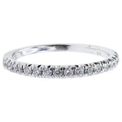 14 Karat Diamond Wedding Band 0.20 Carat White Gold Half Ring